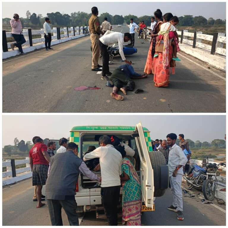 *सड़क दुर्घटना म घायल होय लोगन ला सीएम कैंप कार्यालय देय मदद, एंबुलेंस से भेजे गें अस्पताल*