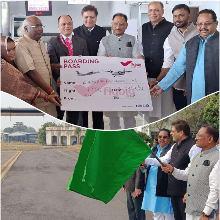 *मुख्यमंत्री श्री विष्णुदेव साय ने रायपुर-अंबिकापुर-बिलासपुर हवाई सेवा का स्वामी विवेकानंद विमानतल पर किया शुभारंभ*