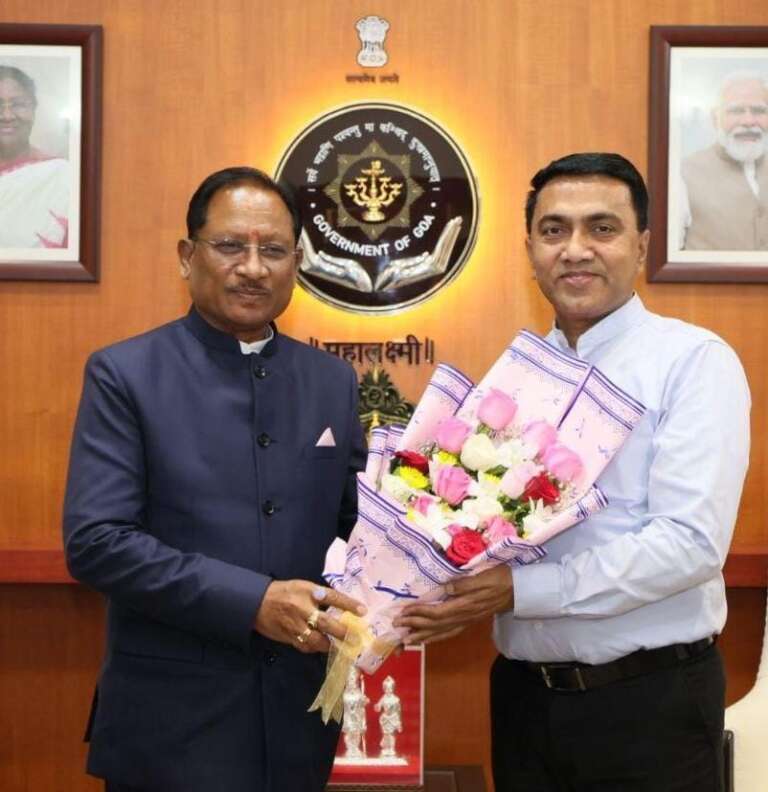 *मुख्यमंत्री श्री विष्णुदेव साय ने गोवा के मुख्यमंत्री डॉ. प्रमोद सावंत से की सौजन्य भेंट*