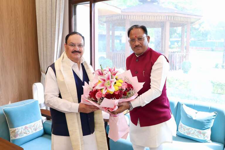 *केंद्रीय स्वास्थ्य मंत्री जेपी नड्डा से मिले मुख्यमंत्री विष्णुदेव साय, स्वास्थ्य सेवाओं और किसानों के लिए खाद-बीज उपलब्धता पर हुई विस्तृत चर्चा…*